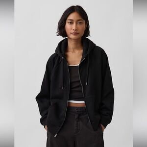 GAP Black Full Zip Hoodie Petite